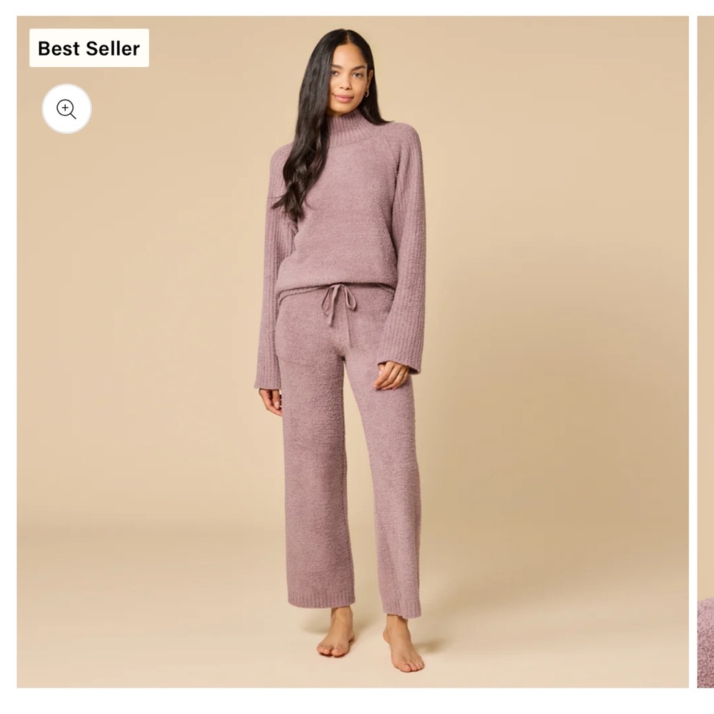 Marshmallow Rib Mock Neck with Long Pant